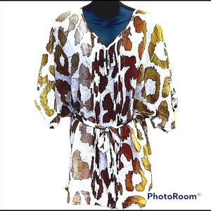 Leopard Print Tunic Top size M